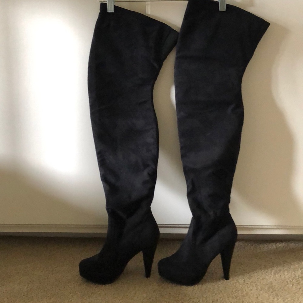 Black, over the knee boots